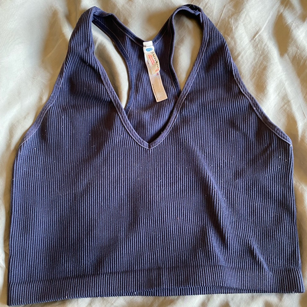 Free People Movement Free Throw Crop Tank Navy XL